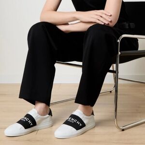 GIVENCHY Sneakers Urban Street Slip On Leather Black White Logo City Loafer 37 7